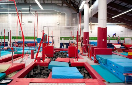 CMIG Main Gym trampoline and pits