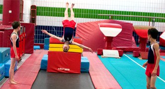 gymnast upside down