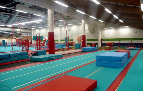 CMIG Main Gym vault lanes and crash mats